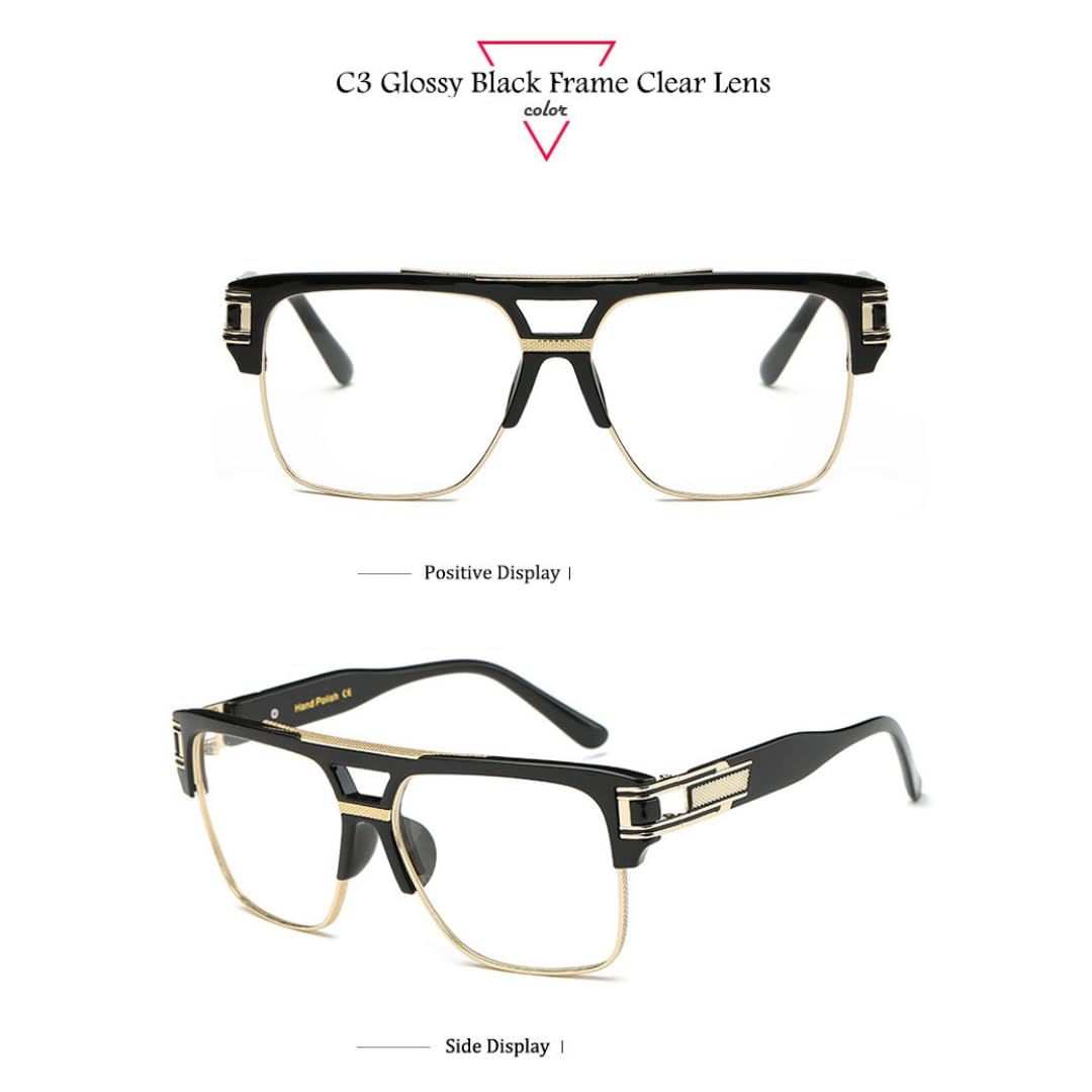 Monture de lunettes carrée rétro pour femmes et hommes montures de lunettes surdimensionnées verres transparents et légères