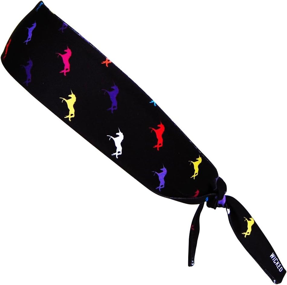 Neon Unicorn Black Elastic Tie 2.25 Inch Headband