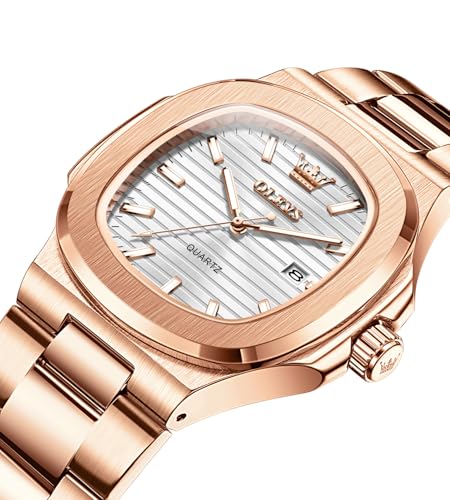 Image of OLEVS Watches for Men Original Analog Quartz Casual Stainless Steel Day Date Waterproof Luminous Men Wrist Watch