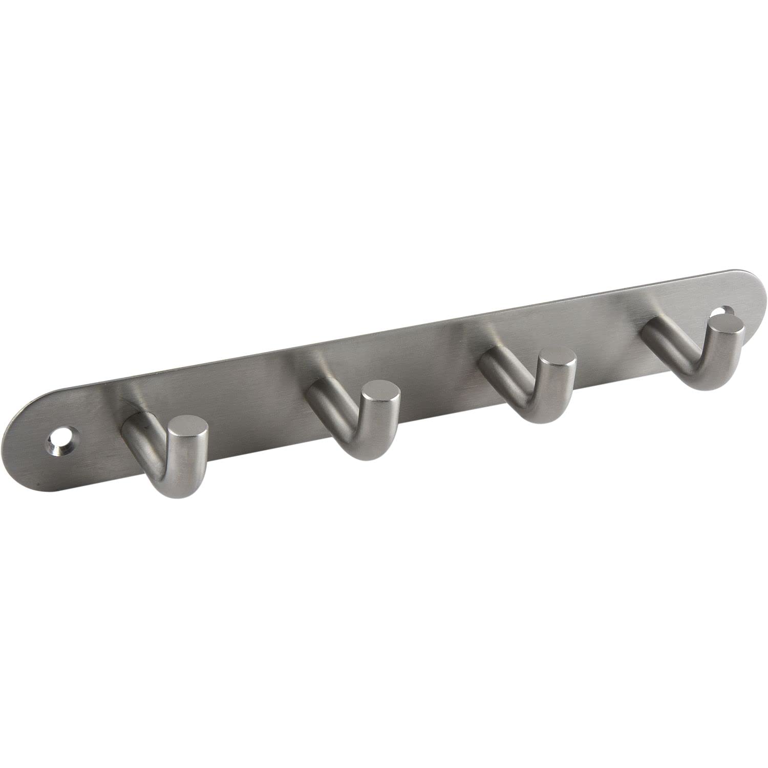 Technik TeamHA.408220.20 Sepa Coat Hook Rack with 4 Hooks Width 220 mm Depth 37 mm Brushed Stainless Steel Silver
