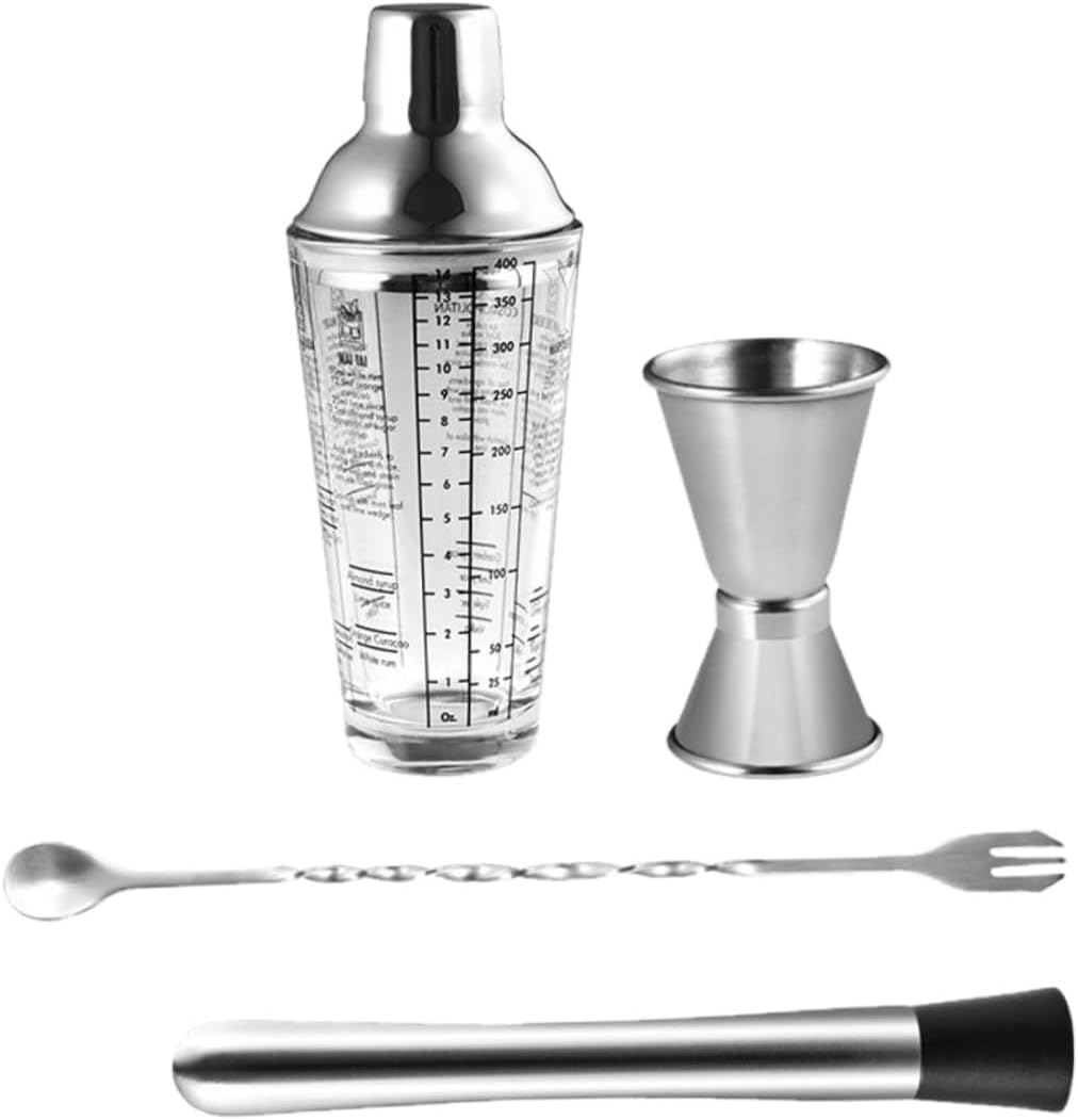 KJHBV 1 Set 4pcs Stainless Steel Shaker Parisian Shaker