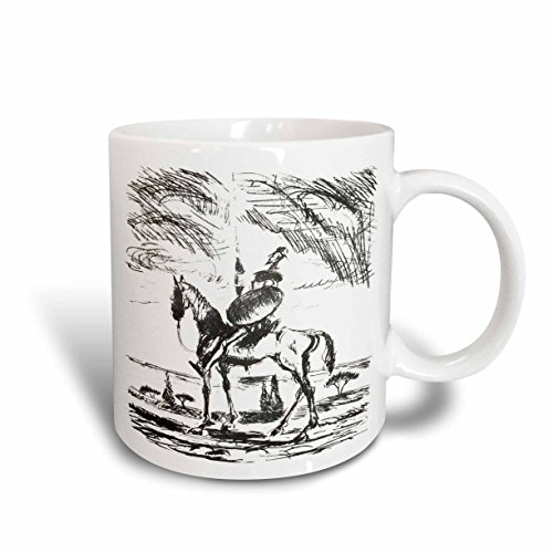 3dRose mug_78688_5"Don Quixote- don quixote, spanish, literature, novel, fiction, fictional spanish, people, man" Two Tone Red Mug, 11 oz, Multicolor