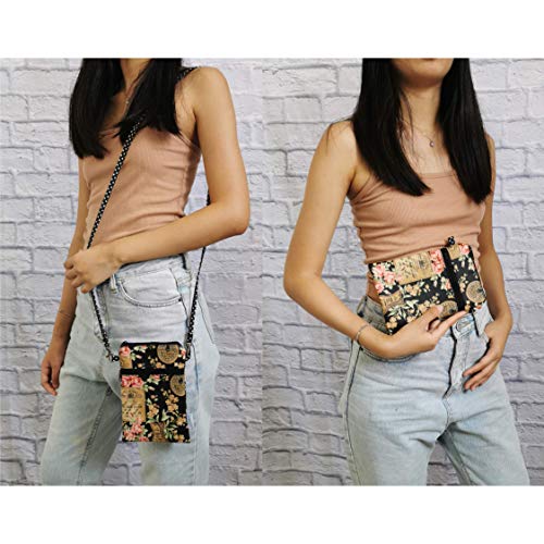 Image of Cross Body Phone Pouch for Women, Tainada Universal Crossbody Travel Dual Zippered Wallet Purse Bag with Detachable Strap for iPhone Xs Max, XR, Samsung S10+, S9+ Note 9