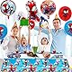 Jungen Geburtstags deko, 85 Stück Kinder geburtstag Deko set, Enthält Banner, Folien Luftballons, Tortenaufsatz, Swirl Decoration, Tischdecke, Teller, Servietten, Helden-Geburtstagsdekorationen