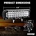 LED Light Bar 180W 12In Tri-Row OEDRO LED Light Pod Spot Flood Combo Light+2pcs 4In 27W Pod+Wiring Harness for Off Road Lights Led Fog Light Truck Light Boat Lighting Fit for Pickup Jeep SUV ATV UTV