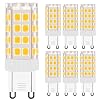 Damtong G9 Ledlamp, 5 W, warm wit, 3000 K, G9 ledlamp, vervanging 50 W, G9 halogeenlamp, energiebesparende gloeilampen, niet dimbaar, verpakking van 6 stuks