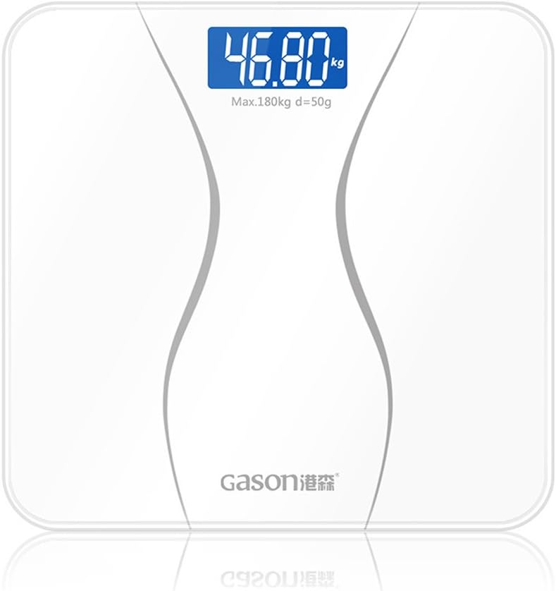 High Accuracy Bathroom Scale Body Weight Smart Digital 400 Pounds Extra Large LCD Backlit Display Tempered Glass Step-on Technology Precision Measurements- White
