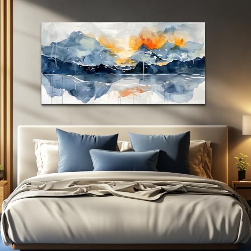 KELIYUAN Wall Art For Living Room Canvas Wall Decor For Bedroom Office Decorations Mountain Landscapes Wall Painting Abstract Watercolour Pictures Artwork Modern Ready To Hang Room Home Decor