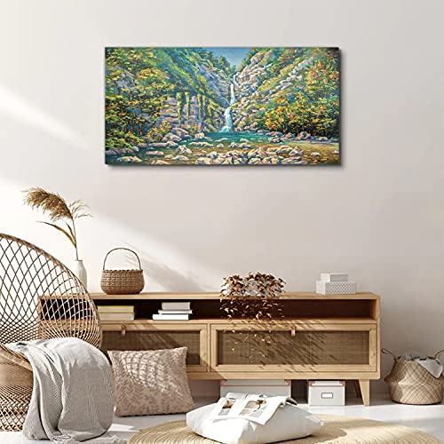 Tableau cascades d'eau 100x50 image sur toile décoration murale moderne - 3