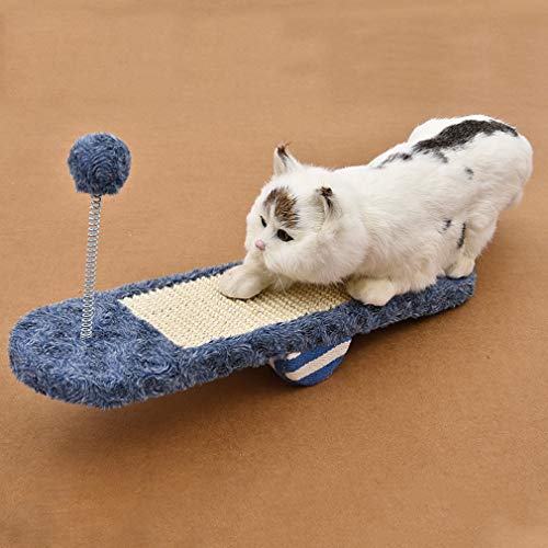 Artículos Para Mascotas Pequeño Gato Juego Interactivo Del Auto Hola Juguete Balancín Perro Bola Grab Pelo Manual Resistente Al Desgaste Raspador Anti-Cero Durable Herramienta De Consumo,Azul