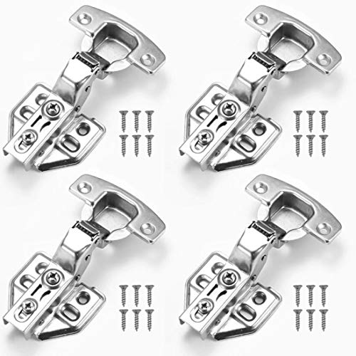 4個セット スライド蝶番 35ミリ 半かぶせ ネジ付き スライド丁番 銅の芯 ヒンジ 油圧式 扉 家具 クローゼット 下駄箱 システムキッチン等に適用 建築部品