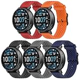 GuardLook 5 Cinturini Compatibili Con Amazfit Active Max/Balance2/Balance/Cheetah Pro/Bip 5/Bip 6, Cinturino in Silicone, Braccialetto con Design Traspirante Bracciali 22 mm