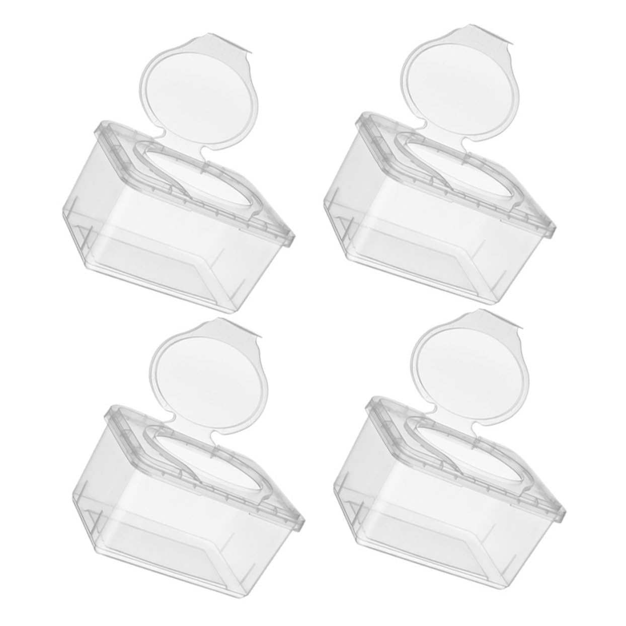Ciieeo 4pcs Baby Wipes Holder: Non-Slip Plastic Refillable Wipe Container Portable Travel Wipes Case with Lid for Baby and Adult Use