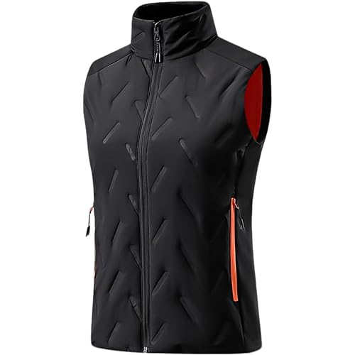 Women Warm Quilted Puffer Vest Sleeveless Outerwear Lightweight Winter Down Coat with Stand Collar and Pockets 0-15 ℃