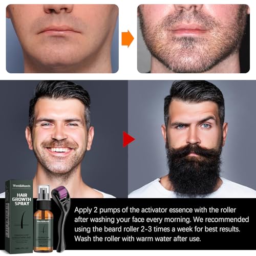 Beard Growth Oil Kit with Beard Roller, Beard Grooming Growth Serum Beard Care for Men, Thickening Stimulate Beard and Hair Growth, Gifts for Men Father (30ml) - Image 5