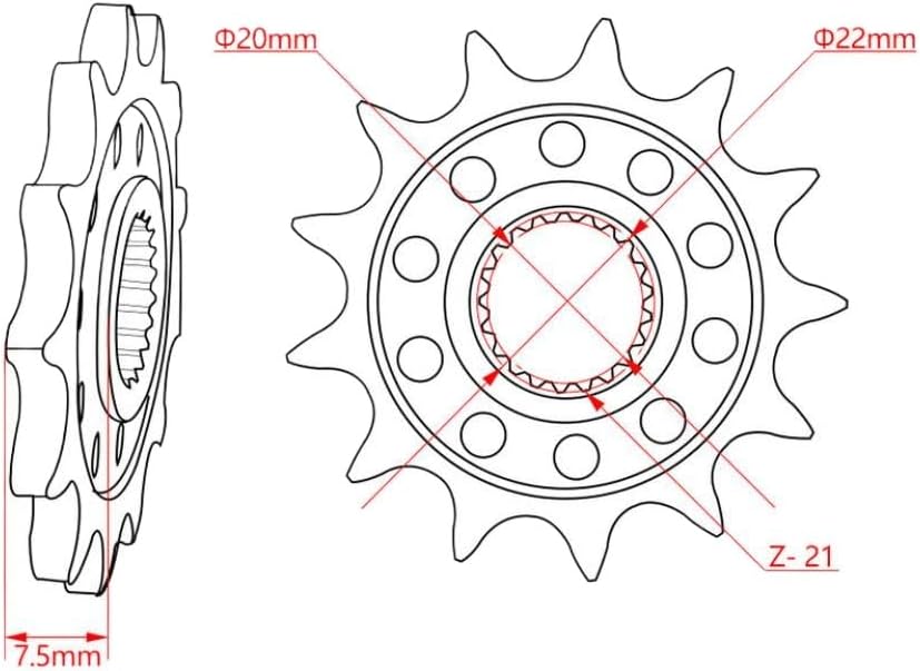 520 チェーン 13T フロントエンジンスプロケットオートバイアクセサリー鍛造軽量設計ギア自動車オートバイ部品と互換性 CR125