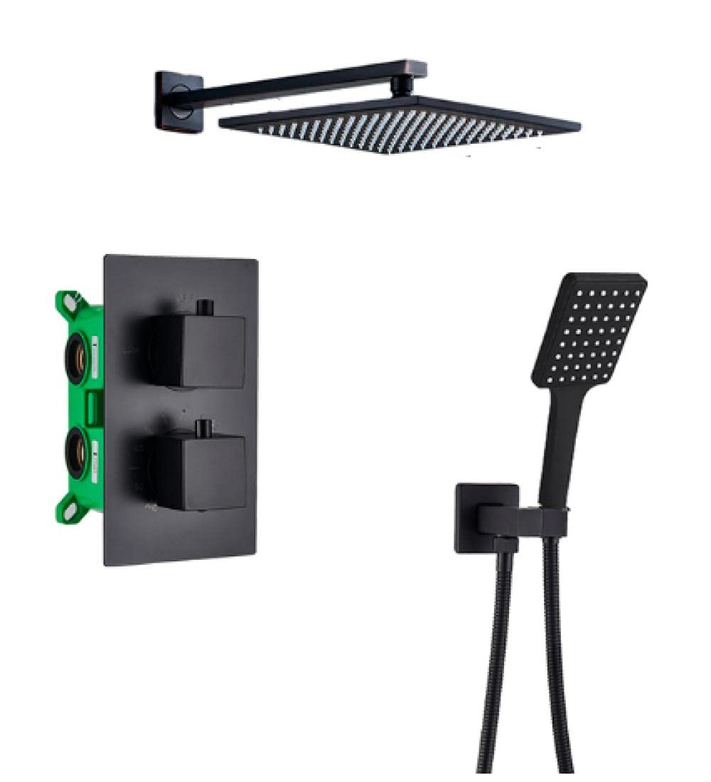 Mitigeur de baignoire monté au plafond et ensemble de douche encastrable noir