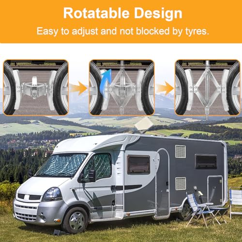 Image of RV Wheel Chock Stabilizer, Rotatable Wheel Chocks for RV 2 Pack, 4-12 Inch Camper Wheel Chock Stabilizer Scissor for Travel Trailers, RV Wheel Stabilizer with 2 Locks and Ratchet.