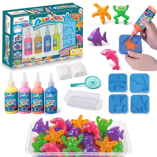 Image of Wembley Aqua Jelly DIY Kit for Kids | Squishy Making Kit for Boys and Girls | DIY Creative Art Craft Set | Ideal Birthday, Christmas, Easter Gift for 5-10 Years Old | Pack of 4 (60 ml)