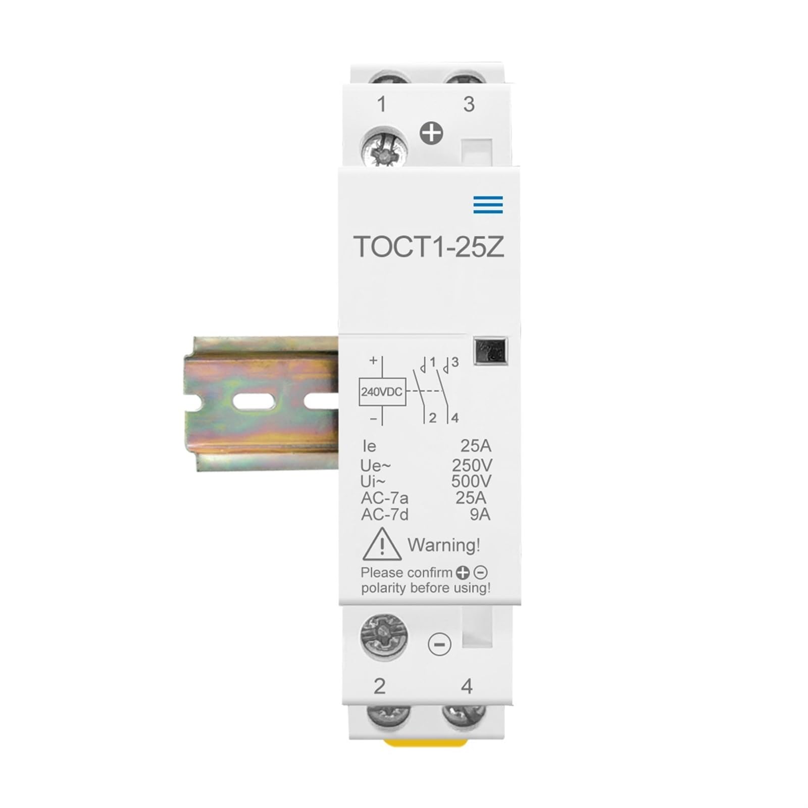 Contacteur DC 12V/24V 25A - Interrupteur Muet Pour Rail DIN - Économie D'Énergie Pour Bâtiment