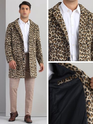 Lars Amadeus Animal Printed Trench Coat for Men's Notched Lapel Classic Vintage Winter Overcoats4