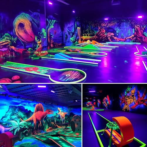 3 Pack 150W LED Black Lights, Blacklight Flood Light Outdoor with Plug and Switch, IP66 Waterproof for Dance Party, Glow in The Dark, Halloween Lights, Body Paint, Fluorescent Poster - Image 8