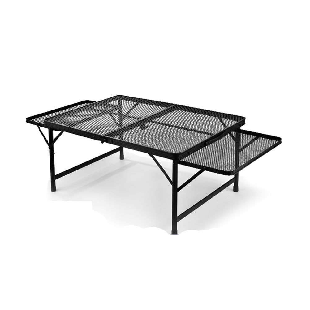 Przenośny aluminiowy grill stolik pomocniczy składany metalowy stół kempingowy z uchwytem do grilla na zewnątrz ogród patio RV 90 cm / 35,4 cala - idealny na imprezy i targi