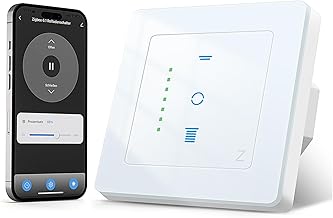 SMARTERCURRY Zigbee Roller Shutter Switch 6.1, Smart Percentage Accuracy Control Blind Switch, Compatible with Alexa/Google, Zigbee Gateway Required, Neutral Conductor Required, White, Pack of 1