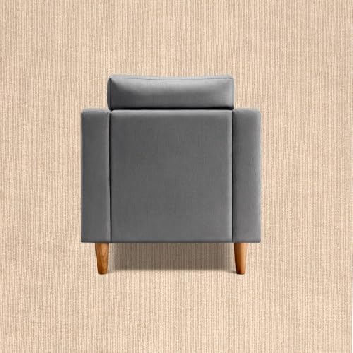 Image of Duroflex Ease Plus - 1 Seater Sofa Set for Living Room | 3 Year Warranty | Premium Wooden Frame Sofa | Anti-Pilling Fabric, Fade & Termite Resistant | Comfortable & Durable Couch - Steeple Grey