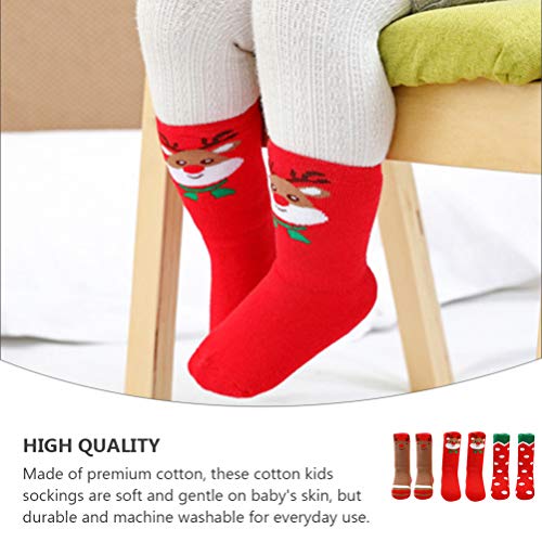KESYOO 3 Pares de Meias de Natal para BebÃªs Feriado Quente AlgodÃ£o Engrossar Inverno Acolhedor Mei