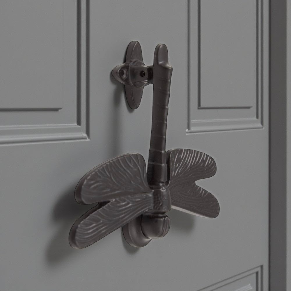 Ab Hardware Black Traditional Cast Iron Dragonfly Front Door Knocker