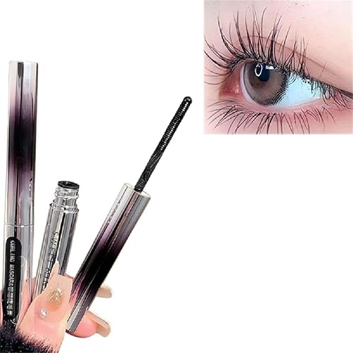 Máscara de pestañas rizada, impermeable, resistente al sudor, alargamiento grueso, para niñas, mujeres, maquillaje, cosméticos, fibra de seda,