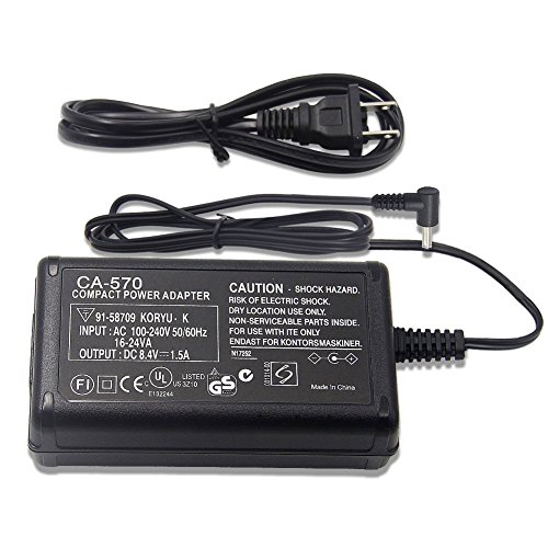 CA-570 AC Adapter Charger Compatible with Canon XA25,XA10,XA-20,Canon XA30,HG20,XH-A1,XA-30,Vixia HF100, XA11,HF G20, Vixia HF G20,FS200,FS3000,Vixia HG21,Vixia HFM31,Canon ZR60,HV30,HV20,HV20A,HV40