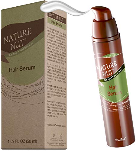 Nature Nut Hair Serum Moisturizer for Frizzy Hair - Anti Frizz Hair Gloss Serum Split End Repair Treatment for Dry Damaged Hair with 5 Nut Hydration Formula