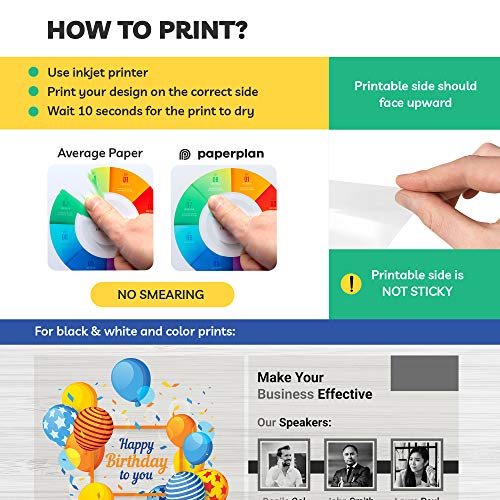 90% Clear Sticker Paper For Inkjet Printer (20 Sheets) And Transparency Paper Sheets For Inkjet Printer (25 Sheets - 8.5 X 11") - Glossy 8.5 X 11 - Transparency Film #TOP7