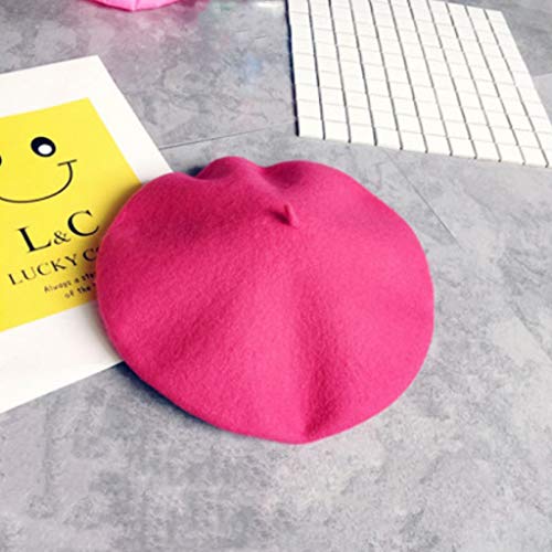 Little Girls Boys Artist Beret Hat Children Kids Wool French Beret Caps Solid Color Retro Hat Autumn Winter Caps3