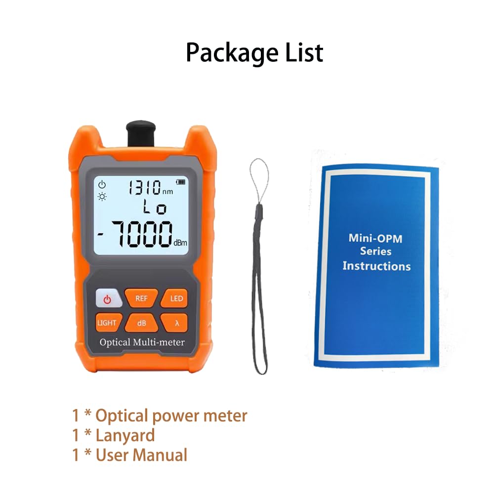 Misuratore di potenza in fibra ottica FTTH -70 dBm a +6 dBm, Tester cavo portatile FC/SC/ST interfaccia universale, 8 lunghezze d'onda