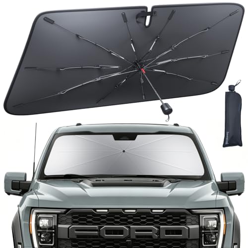 Image of Car Windshield Sunshade Umbrella for F150 2021-2025 - Lamicall Foldable Car Windshield Sun Shade Cover, 5 Layers UV Block Coating, Front Window Heat Insulation Protection, for F150 (2021-2025)