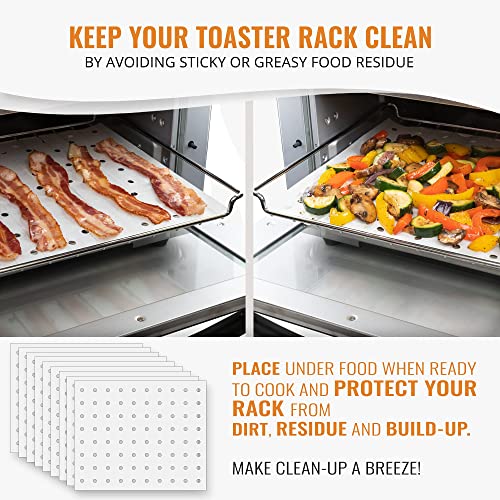 Parchment Paper Sheets For Toaster Oven Air Fryer 9 X 11 Compatible With Gowise, Cuisinart, Black Decker, Emeril Lagasse, Breville + More, Perforated Non-Stick Paper Liners For Cooking On Oven Rack #TOP3