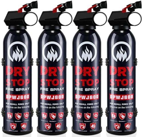 Image of ABC Fire Extinguisher for Home and Vehicle - 4 Pack Dry Chemical Fire Extinguisher with Mounting Bracket, Grease & Electrical Fire Extinguisher for Kitchen, Car, Office, Easy to Use