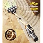 RENDOW Cordless Vacuum Cleaner, 550W 45Kpa 65Mins Vacuum Cleaners for Home, Self-Standing Cordless Stick Vacuum with LED Display,Anti-Tangle Rechargeable Wireless Vacuum for Pet Hair/Carpet/Hard Floor - Image 2