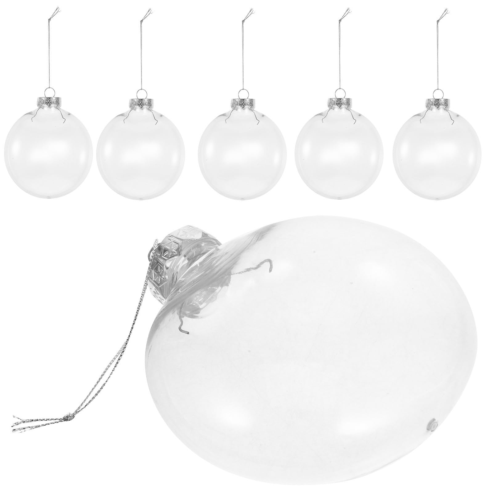 FRCOLOR 24 Piezas Bolas Navideñas Transparentes Rellenables de Plástico