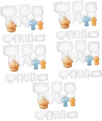 TEHAUX 50 moldes de hongos de epoxi para manualidades, moldes para hacer velas, moldes de hongos para manualidades, moldes de silicona vegetal,