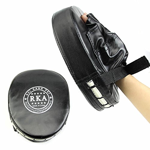 Forgun Mitt MMA Karate Combat Boxing Training Thai Kick Focus Target Punch Pad Glove (Black)