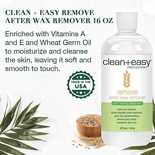 Clean + Easy Remove - After Wax Remover For The Skin With Wheat Germ Oil, Post Waxing Cleanser, 16 Oz #TOP2