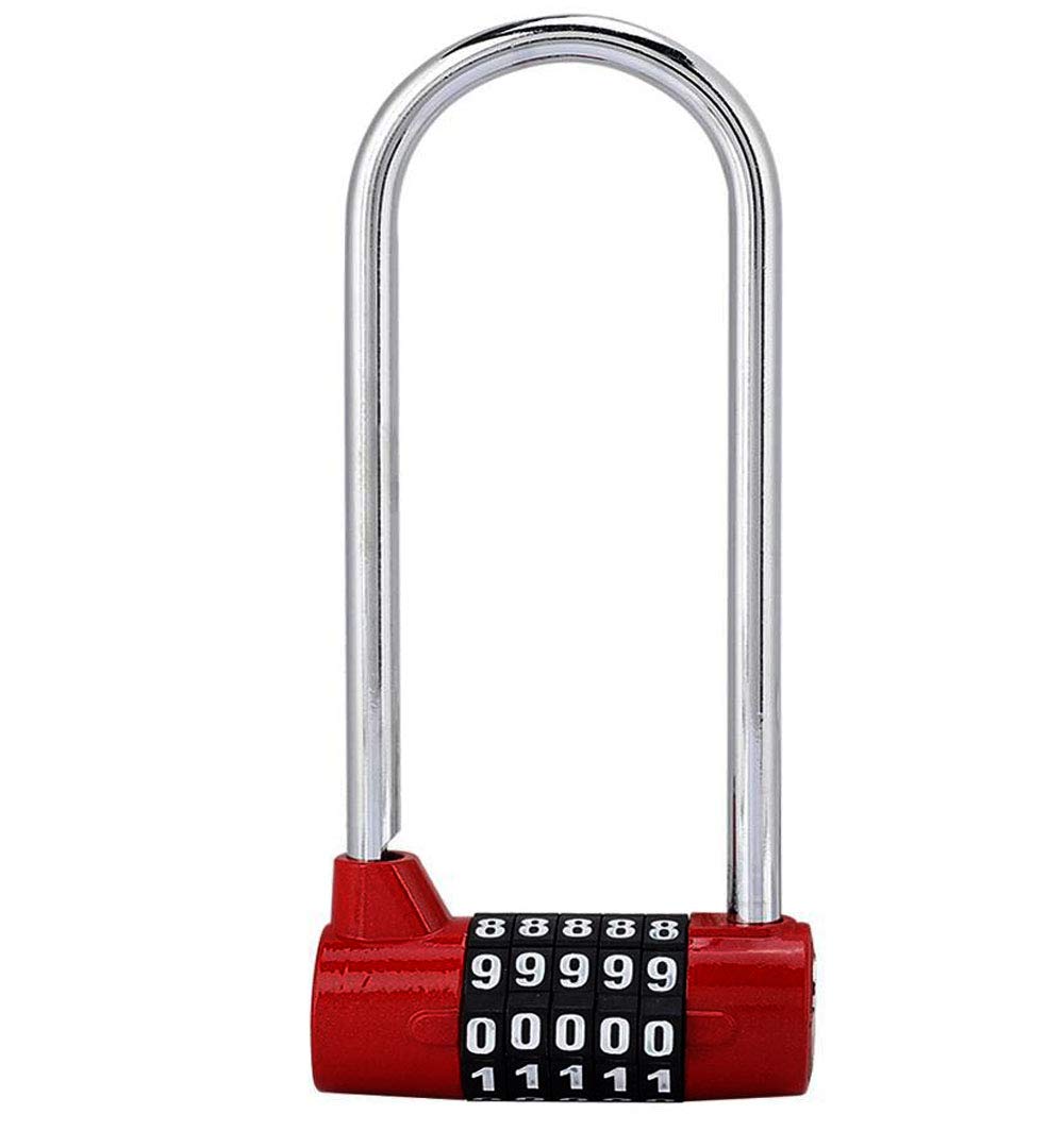 Outdoor Waterproof 5-Digit Combination Lock Long Shackle resettable Glass Door Padlock