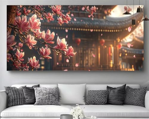 Fleur diamond painting XXL 100x200cm pour une broderie diamant haut de gamme M684