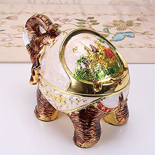 Aschenbecher,European retro multifunctional elephant ashtray, creative spherical metal ashtray with lid-gold card white full color Aschenbecher,European retro multifunctional elephant ashtray, creative spherical metal ashtray with lid-gold card white full color