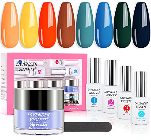 Lavender Violets Dip Pulver 13 Pcs 14g/Glas Dipping Powder System Nagel Starter Kit Acryl Puder Nail Farbe für Maniküre…
