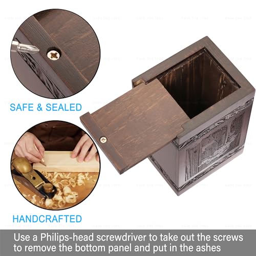 Cremation Urns for Human Ashes Adult Male Female, Wooden Carved Deer Urns Box and Casket for Ashes Men Women Child, Pets Cat Dog Urn, Burial Funeral Memorial Urns for Ashes